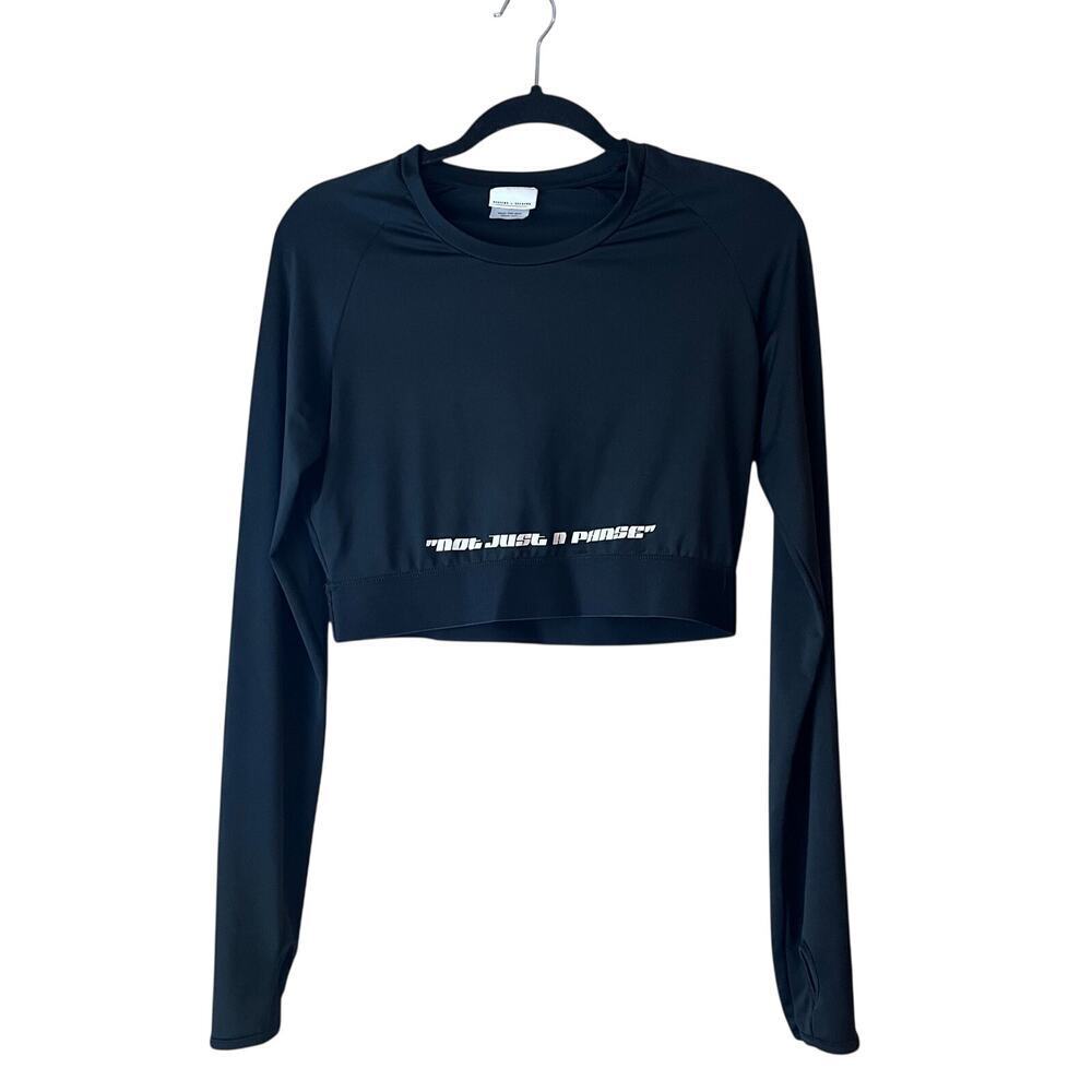 Sisters & Seekers Black Long Sleeve Cropped  Top “Not Just a Phase” Workout
